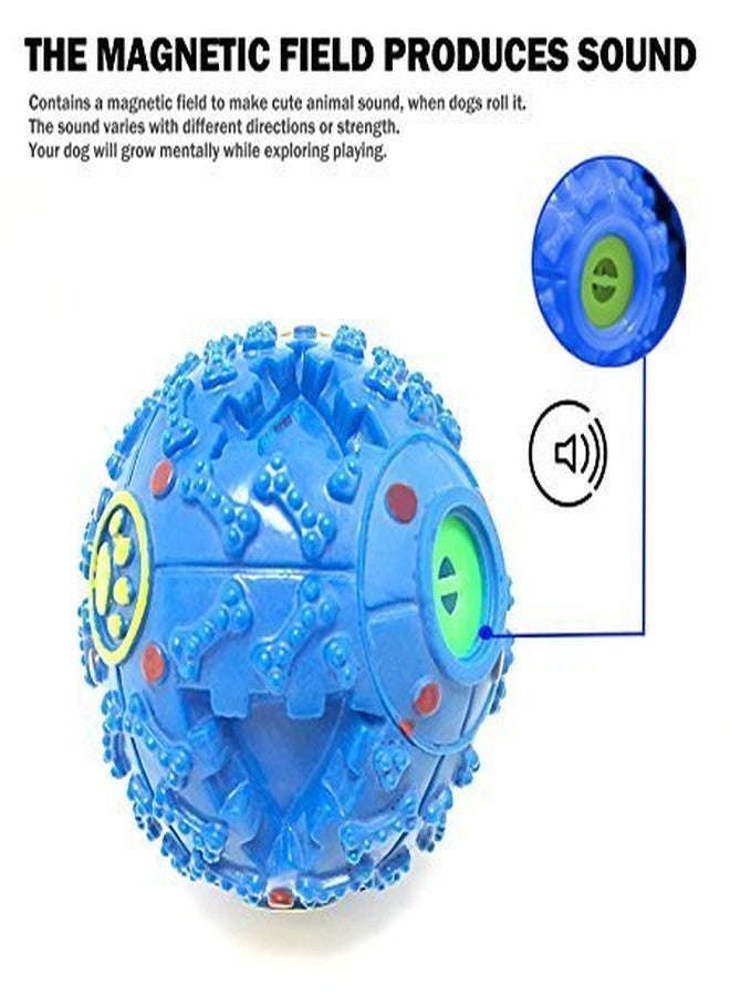 RoverPets Squeaky Ball Toy Treat Food Dispenser Ball with Duck Sound, Dental Cleaning and Interactive for Small and Medium Dogs (Blue) - Image 4